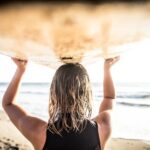 Woman surfing