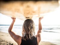 Woman surfing