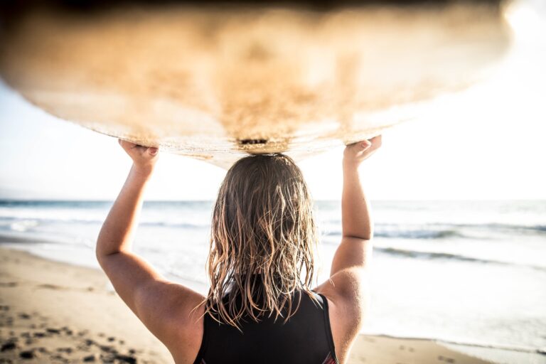 Woman surfing