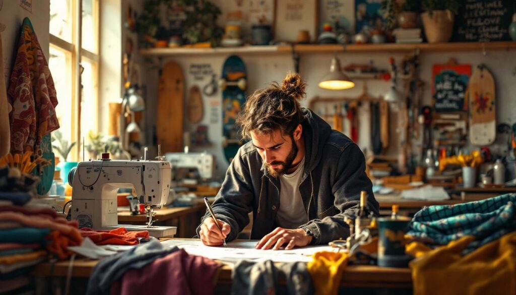 découvrez comment un skateur rennais surmonte une blessure en se réinventant à travers la création d'une marque de vêtements unique, alliant son amour pour le skate et sa passion pour la couture autodidacte.